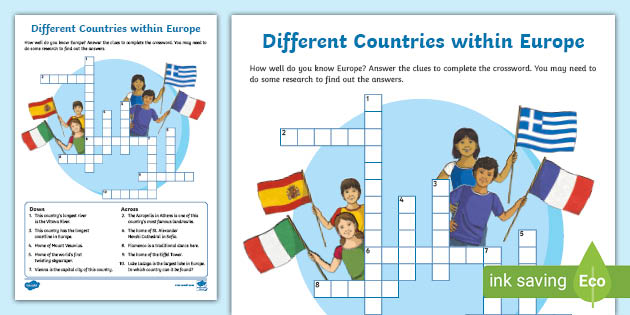Countries Crossword Europe (teacher made)