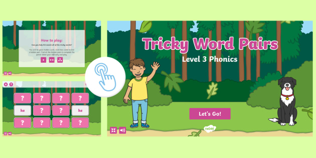 Phase 4 Tricky Words: Hidden Words Phonics Game - Twinkl