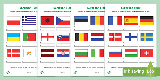 European Flags Quiz Worksheets teacher Made 