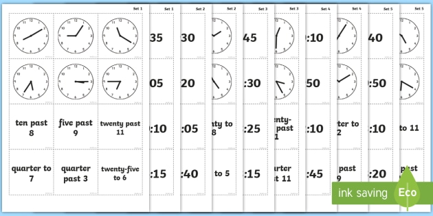 24 Hour Time Interactive Card Game Telling Time Resources