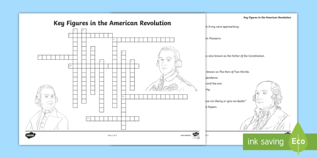 Key Figures in the American Revolution Crossword