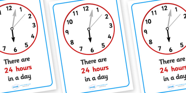 Visual Prompts Display Poster Hours In A Day Hours Day