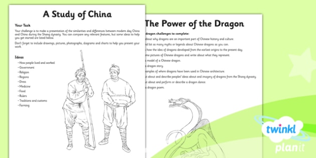 shang dynasty homework ideas