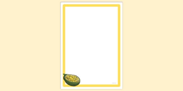 FREE! - Simple Blank Jackfruit Page Border | Page Borders | Twinkl
