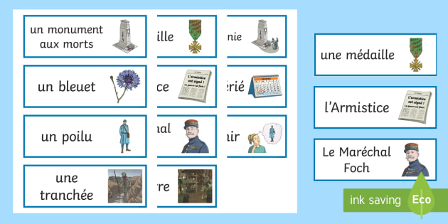 Cartes De Vocabulaire Le 11 Novembre Teacher Made