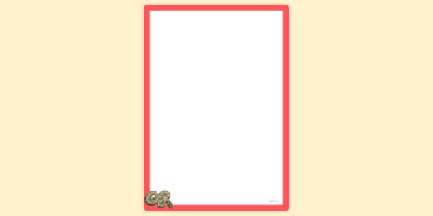 Simple Blank Python Page Border | Page Borders | Twinkl