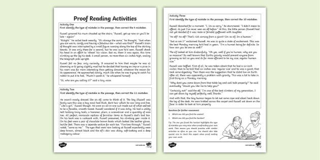 proofreading worksheets grade 8