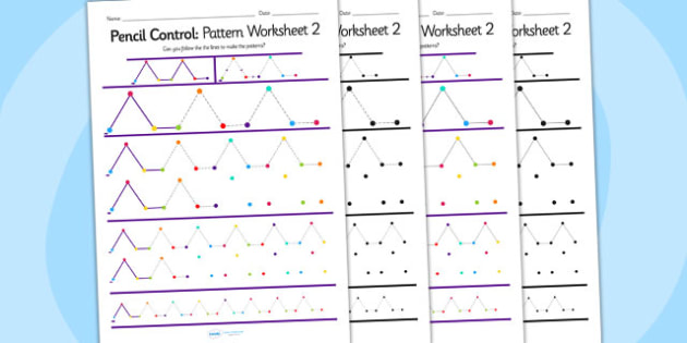 Pencil Control Pattern Worksheet 2