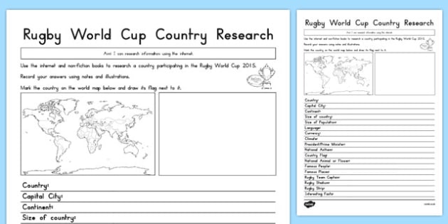 Rugby World Cup Country Fact File Teacher Made 