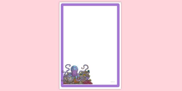 FREE! - Octopus Page Border | Page Borders | Twinkl Resources