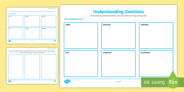 Understanding Emotions Worksheet (teacher made)