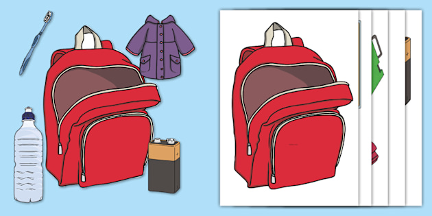 Dibujo de una mochila de emergencia Twinkl