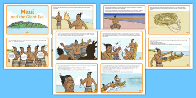 Māui and the Fish Story Sequencing Card (teacher made)