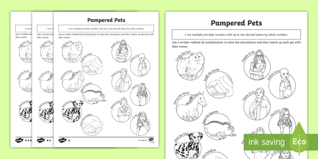 multiplication with decimals differentiated worksheets