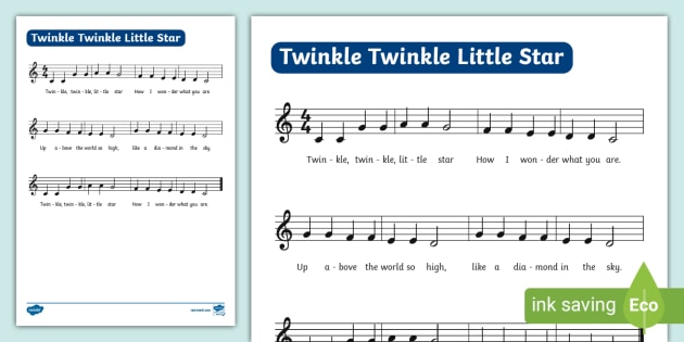 FREE! - Twinkle Twinkle Little Star Piano Sheet Music