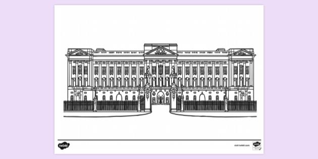 FREE! - Buckingham Palace With Sky Colouring Sheet