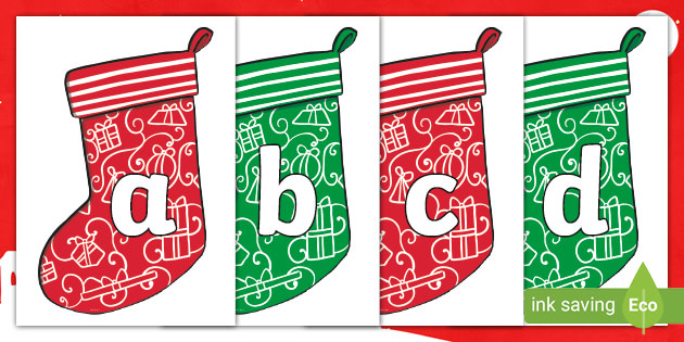 A-Z Letter Christmas Stockings  Display Resources