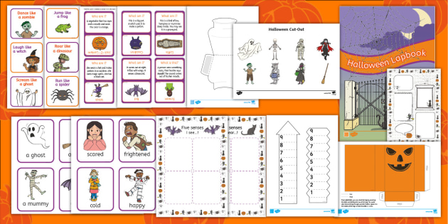 ハロウィンラップブックで英語に親しんでもらう