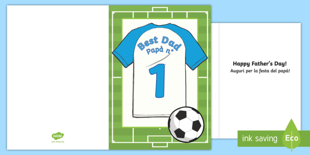 Football Themed Father's Day Gift Card Template Italian/English