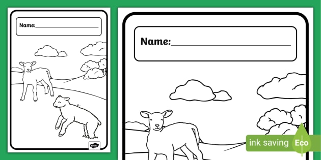FREE! - Lamb Colouring Book Cover (Teacher-Made)