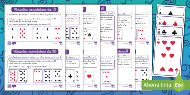 Juego de cartas: Juegos matemáticos para Primer Ciclo de Primaria