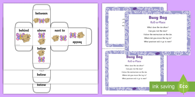 Roll A Place Busy Bag Prompt Card And Resource Pack 