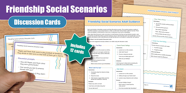 Friendship Social Scenarios Discussion Cards