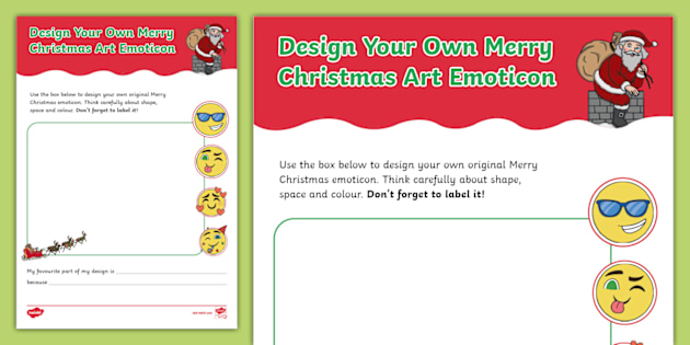 Design Your Own Merry Christmas Art Emoticon Activity