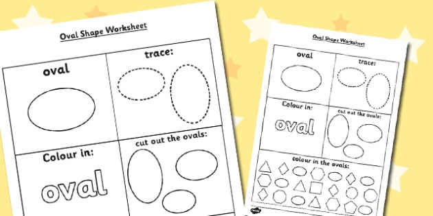 oval shape worksheet teacher made