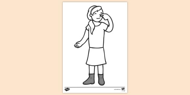 FREE! - Say No To Bullying - Girl Holding Nose | Colouring Sheet