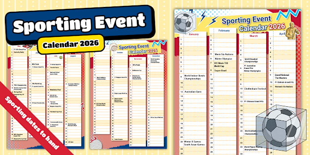 Sporting Event Calendar 2026