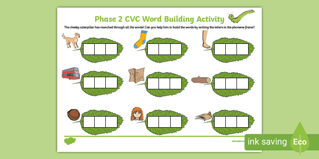 Word Building Activity Educational Resource CVC & CCVC Phonics Home Learning 