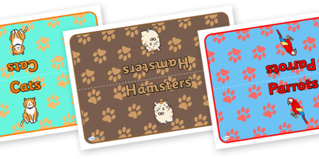 FREE! - Editable Class Table Group Signs (Pets)