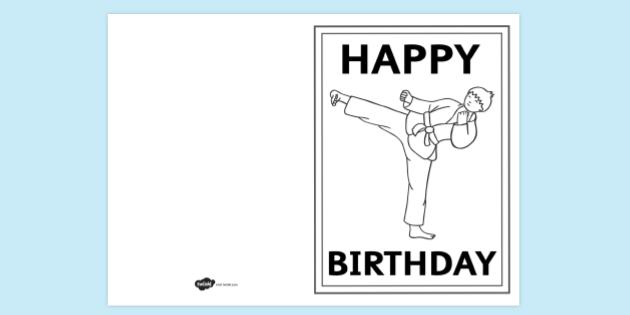 FREE! - Karate Card Colouring Activity | Printable Primary Resources