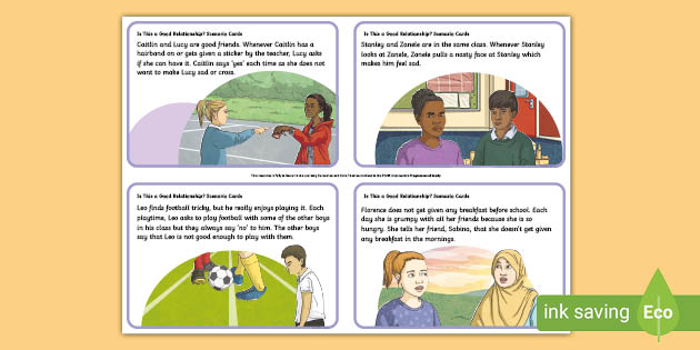 Good or Bad Relationships Scenario Cards - PSHE Resources