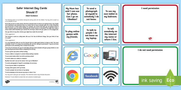 KS1 Safer Internet Day Cards (teacher made)