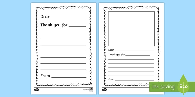 Thank You Letter Template - Primary Resources (teacher made)