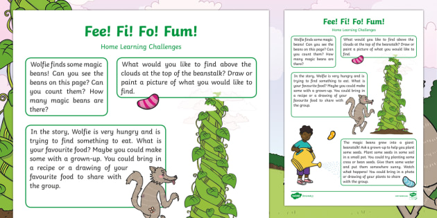 Fee Fi Fo Fum Home Learning Challenges Nursery Fs1
