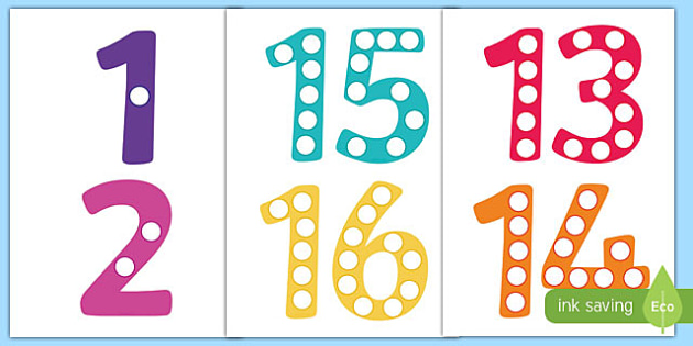 counting spots display numbers 1 20 printable numbers 1 20