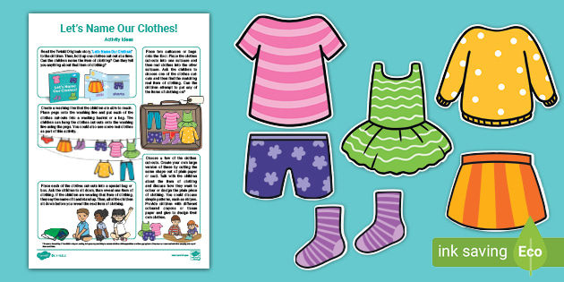 Let's Name Our Clothes! Cut-Outs and Activity Ideas - Twinkl