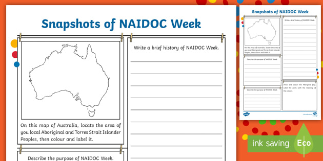 FREE! - Snapshots of NAIDOC Week Worksheet (teacher made)