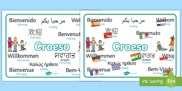 Matiau Geiriau Croeso Ieithoedd Cymysg Croeso Welcome - 