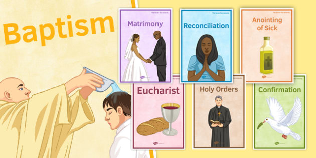 seven sacraments display posters catholic catholocism