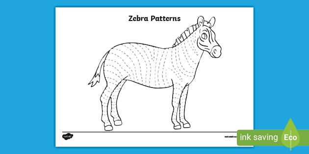 kindergarten zebra patterns pencil control activity