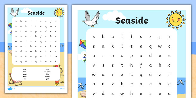 Seaside Word Search - Beach Word Search - Primary Resources
