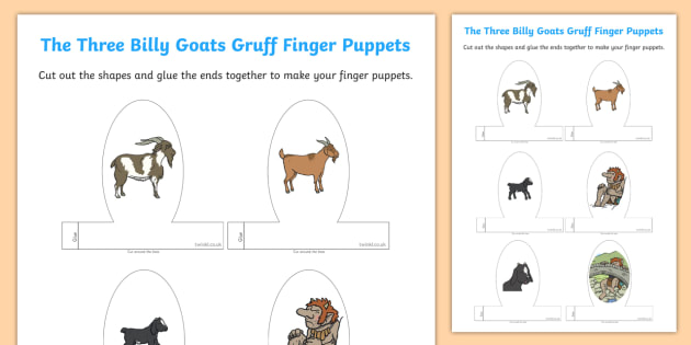The Three Billy Goats Gruff Finger Puppets (teacher made)
