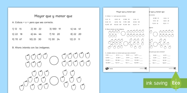 Ficha interativa - Maior, igual e menor- 1ºano ⋆ EduKinclusiva