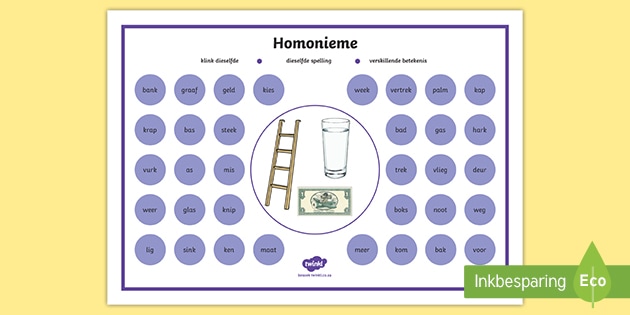 Homonieme Woordmat