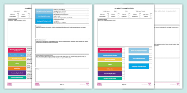 Detailed EYFS Observation Template (teacher made)