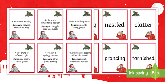 Twas The Night Before Christmas Vocabulary Matching Cards